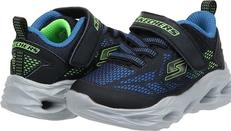 Children Skechers | Skechers Vortex Flash - Black/Blue/Lime Blk/Blue/Lime