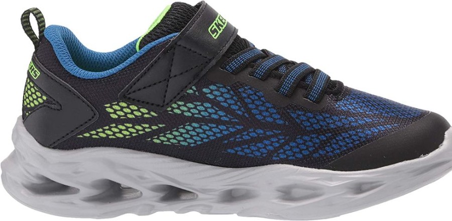 Children Skechers | Skechers Vortex Flash - Black/Blue/Lime Blk/Blue/Lime