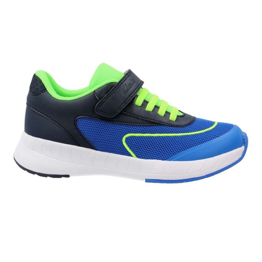 Children Clarks | Clarks Hurricane Blue/Neon Green