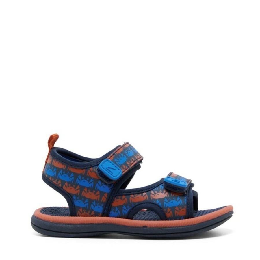 Children Clarks | Clarks Fisher E Navy/Tangerine