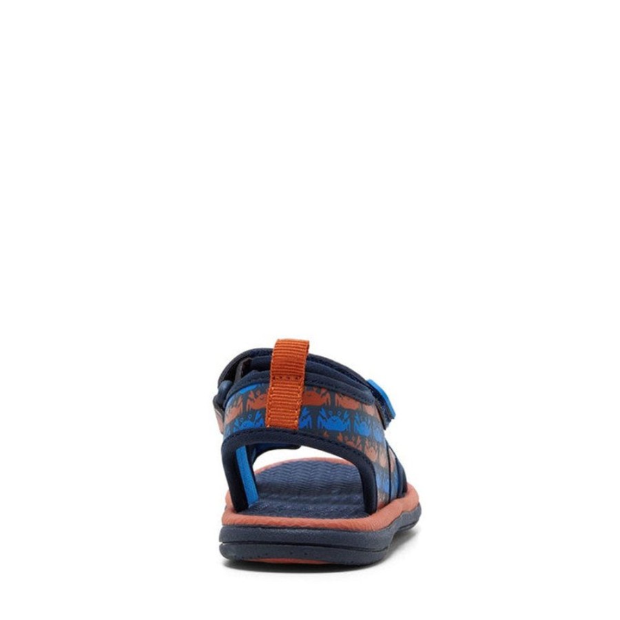 Children Clarks | Clarks Fisher E Navy/Tangerine