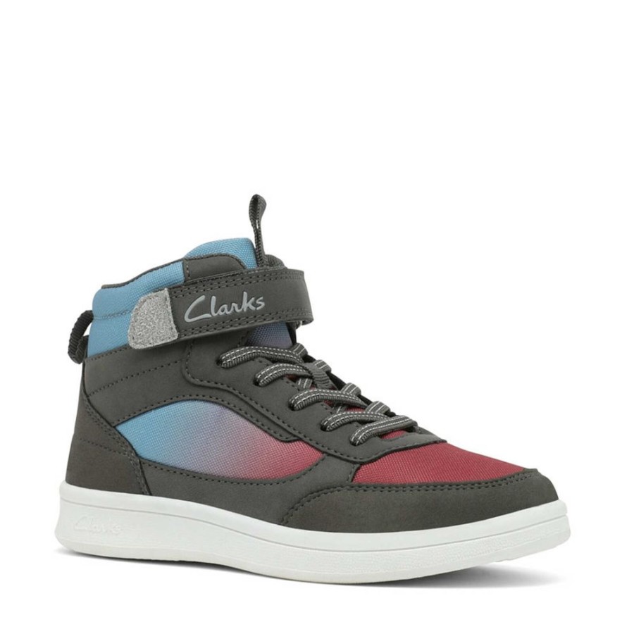 Children Clarks | Clarks Dodger E+ Charcoal Blue Fade