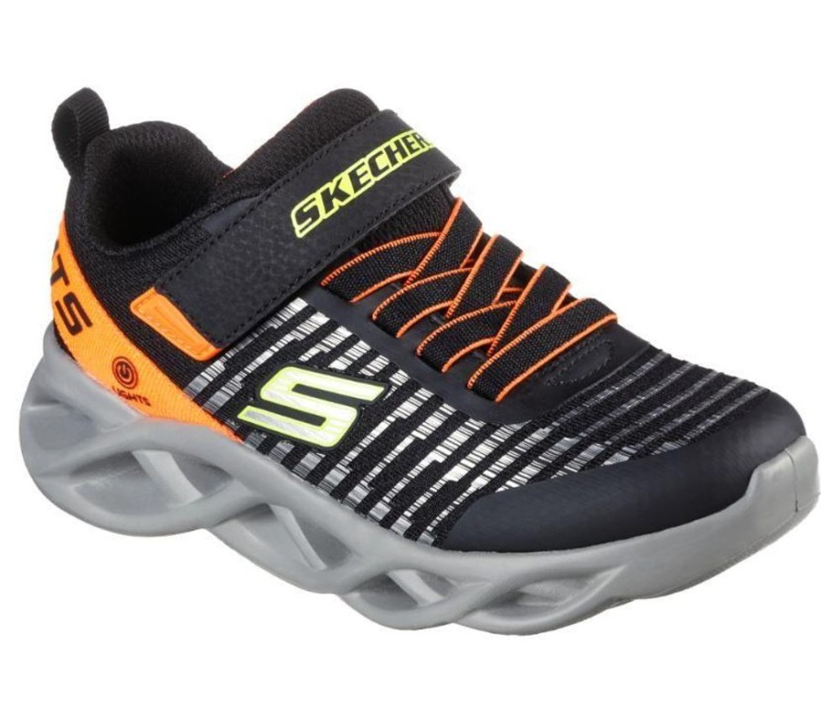 Children Skechers | Skechers Twisty Brights - Novlo Black Orange