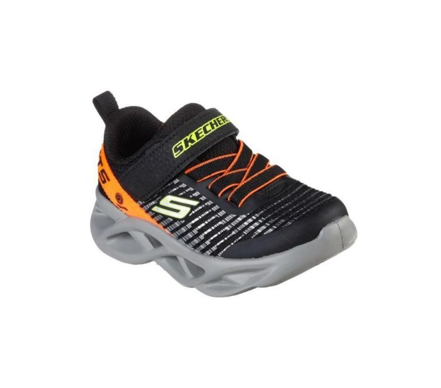 Children Skechers | Skechers Twisty Brights Novlo Black Orange