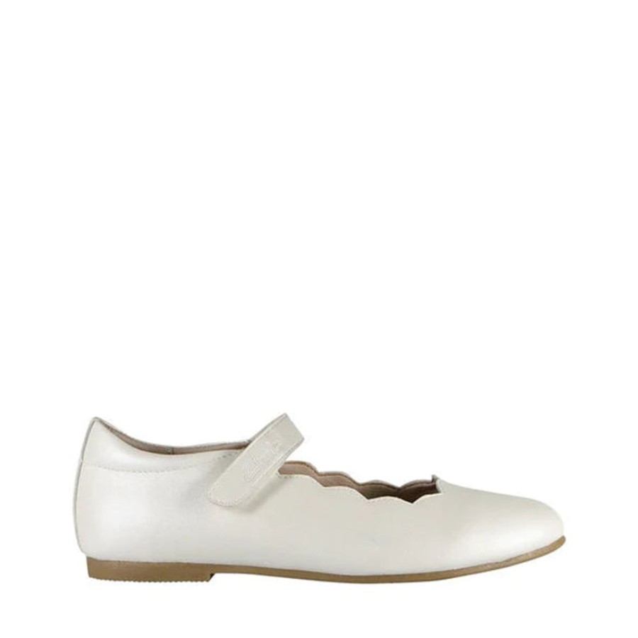 Children Clarks | Clarks Audrey Snr D White Pearl