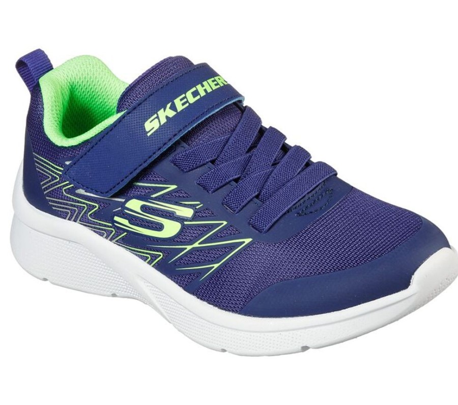 Children Skechers | Skechers Microspec Texlor Navy Lime