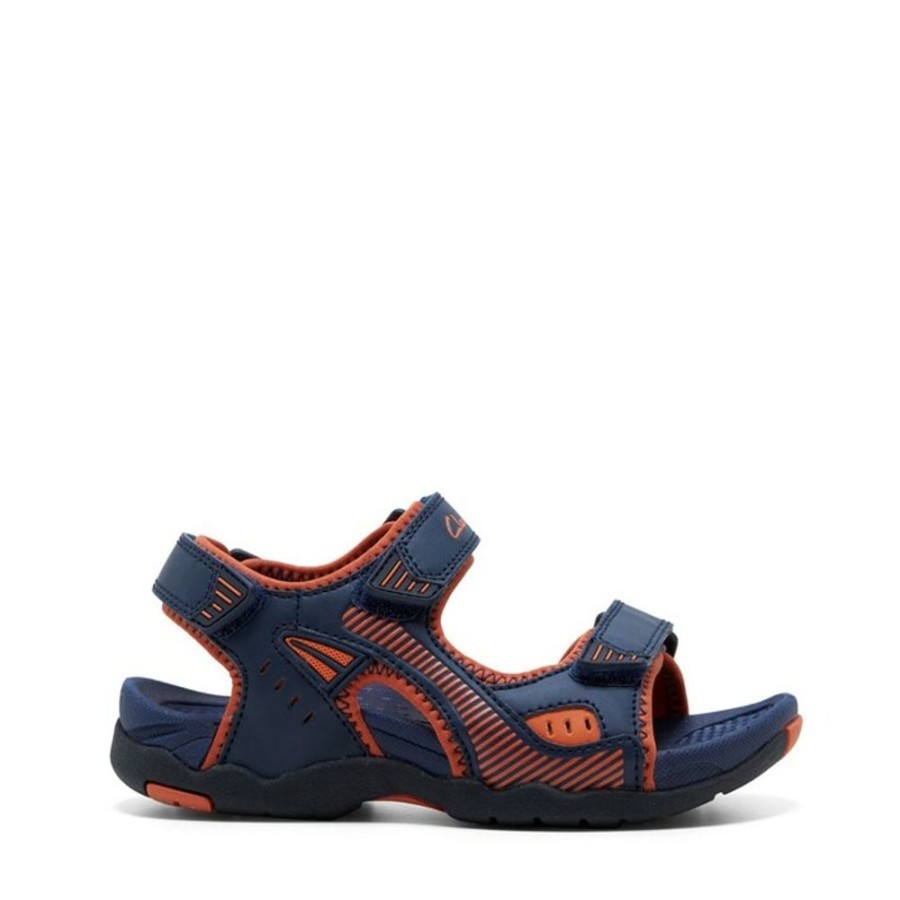 Children Clarks | Clarks Trick Navy/Tangerine