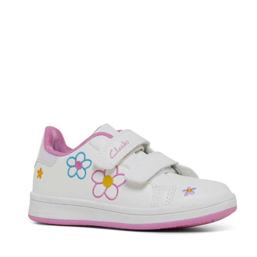 Children Clarks | Clarks Daphne Jnr White Magenta