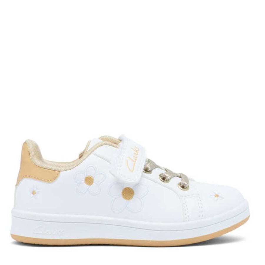 Children Clarks | Clarks Daphne Jnr White/Gold