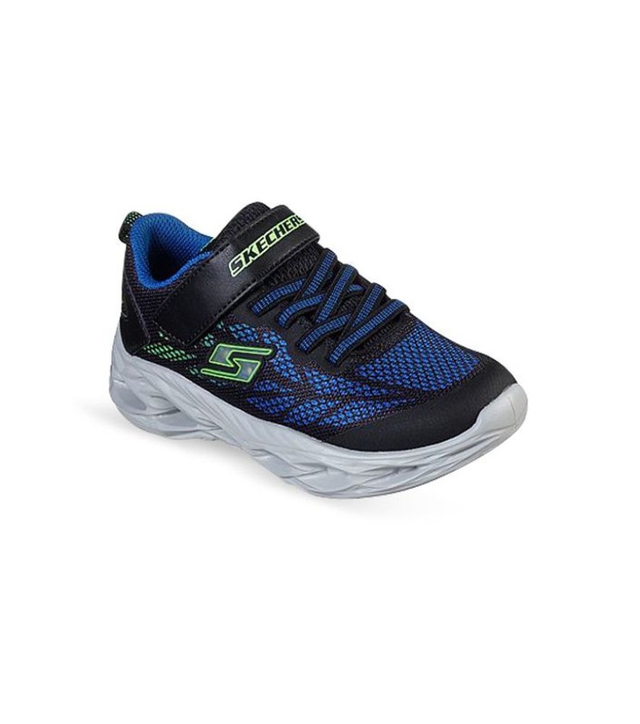 Children Skechers | Skechers Vortex Flash Blk/Blue/Lime