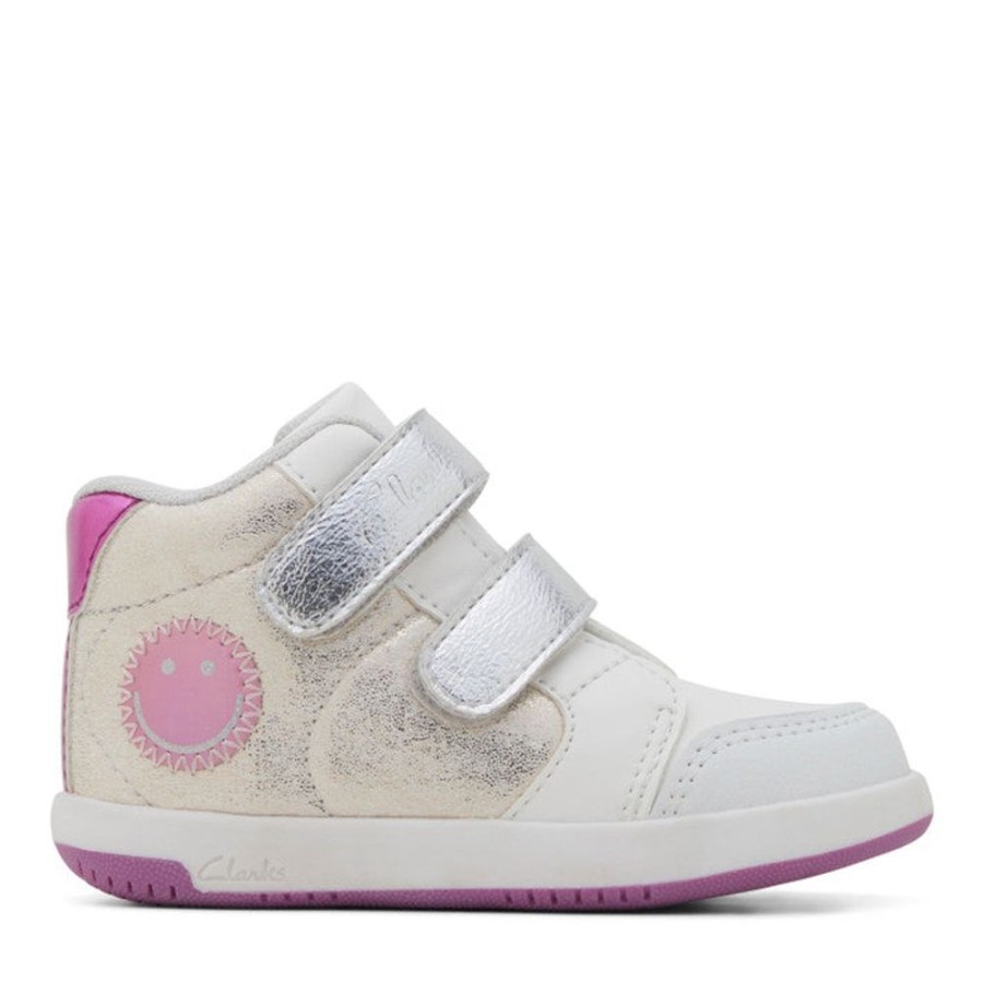 Children Clarks | Clarks Rhea E White Silver