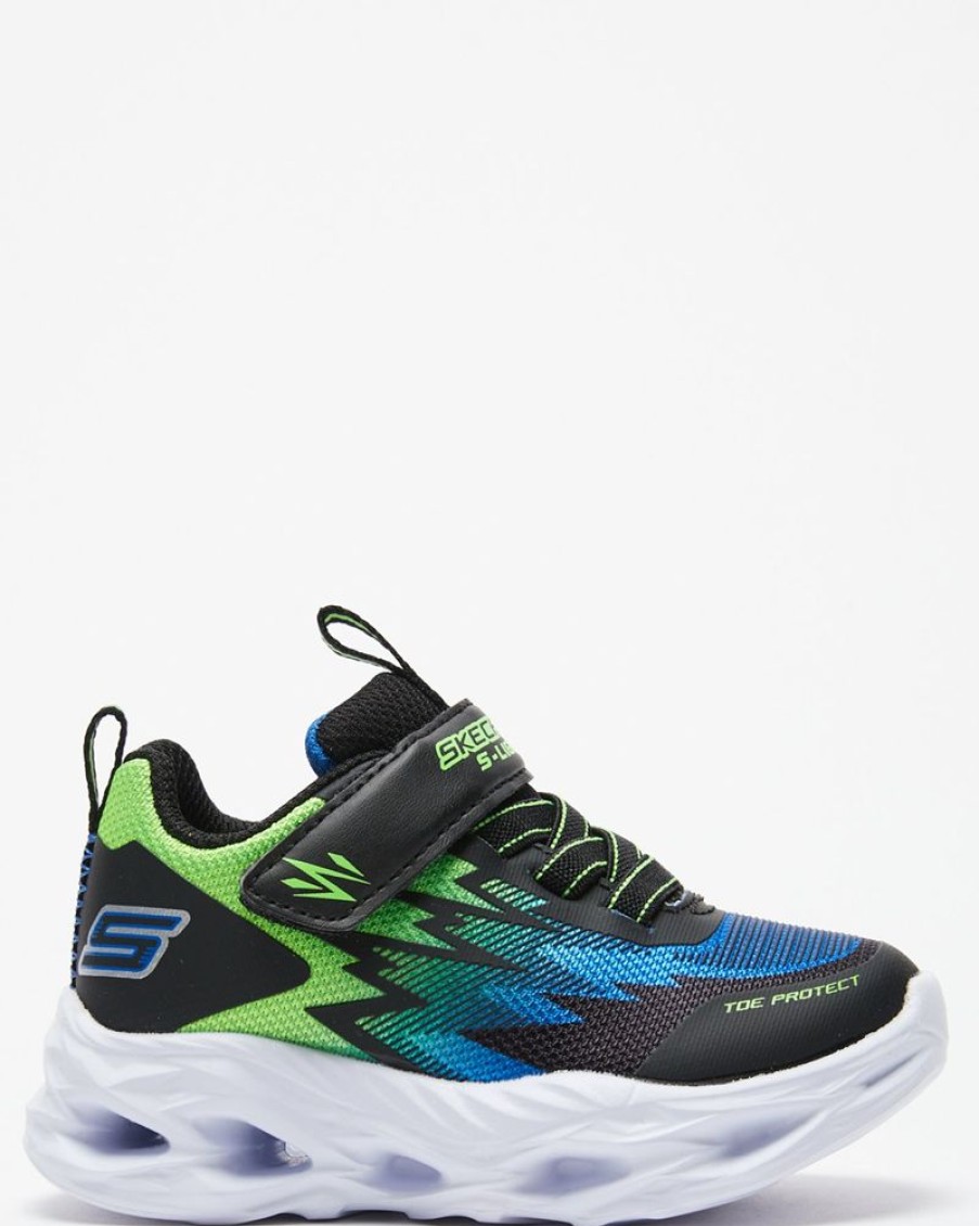 Children Skechers | Skechers Vortex-Flash-Zorent Black Blue Lime