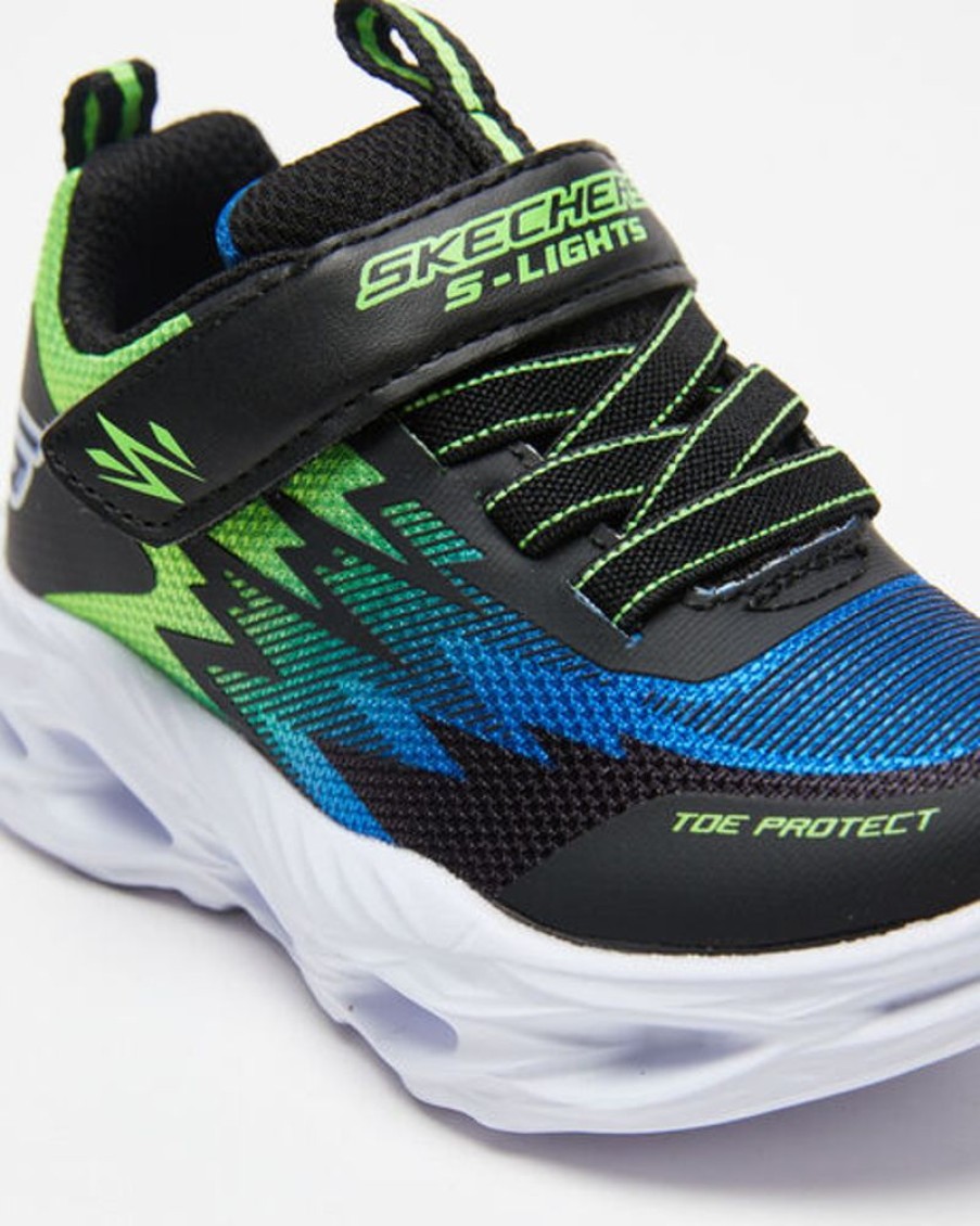 Children Skechers | Skechers Vortex-Flash-Zorent Black Blue Lime