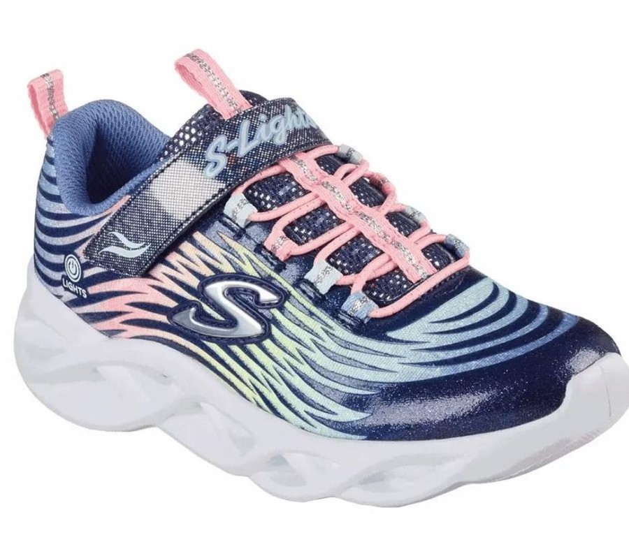 Children Skechers | Skechers Twisty Brights Navy Multi