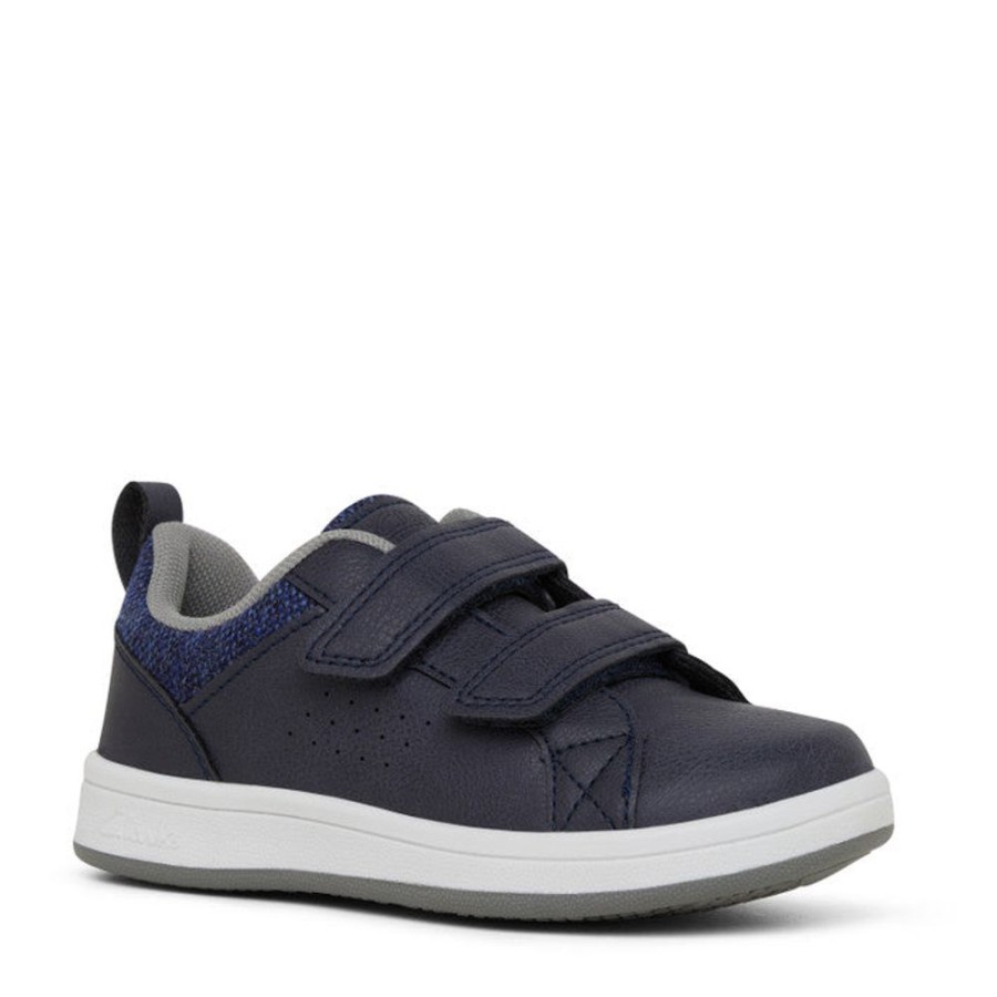 Children Clarks | Clarks Denham Jnr Navy/Tweed