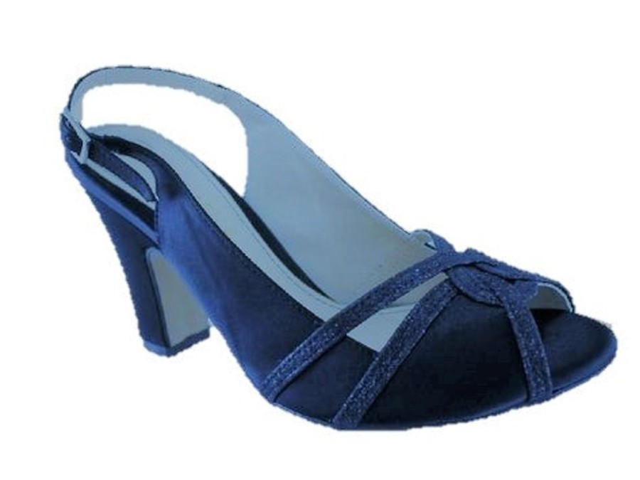 Women'S Clarice | Clarice Toby Navy Satin Shimmer