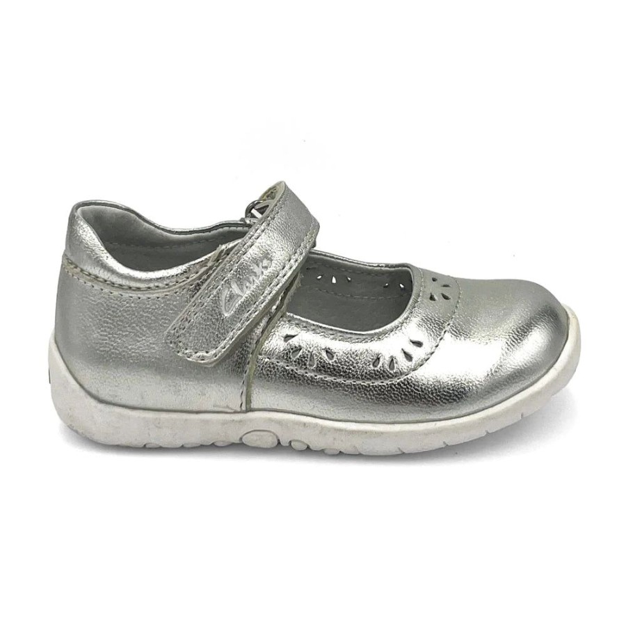 Children Clarks | Clarks Satin E Silver