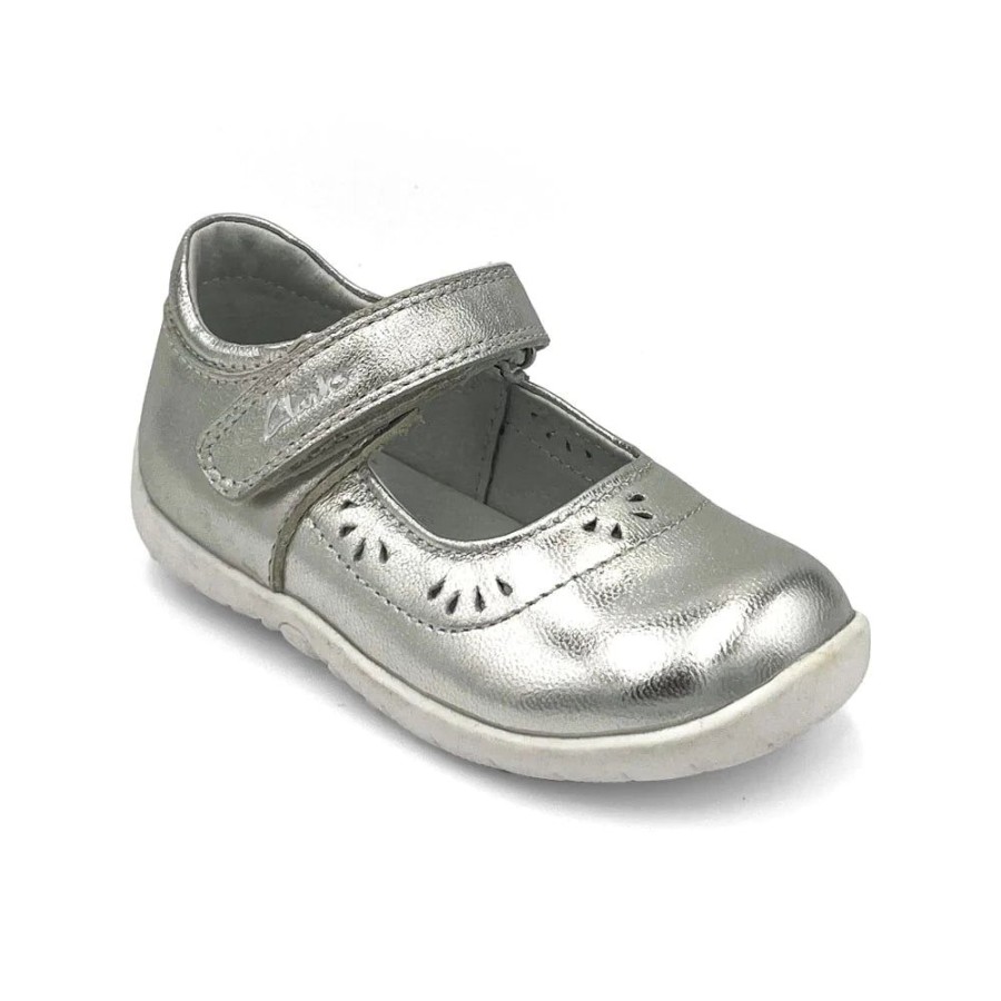 Children Clarks | Clarks Satin E Silver