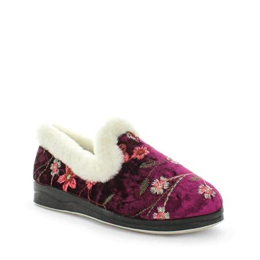 Women'S Panda | Panda Emille Burgundy Embroidery