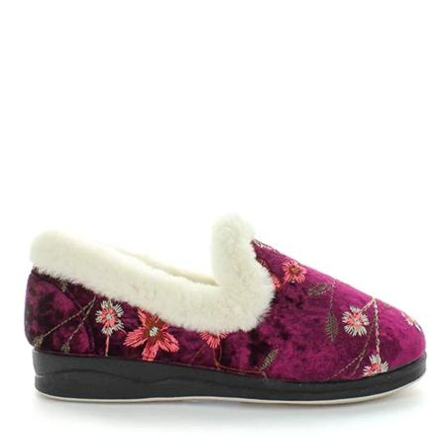 Women'S Panda | Panda Emille Burgundy Embroidery