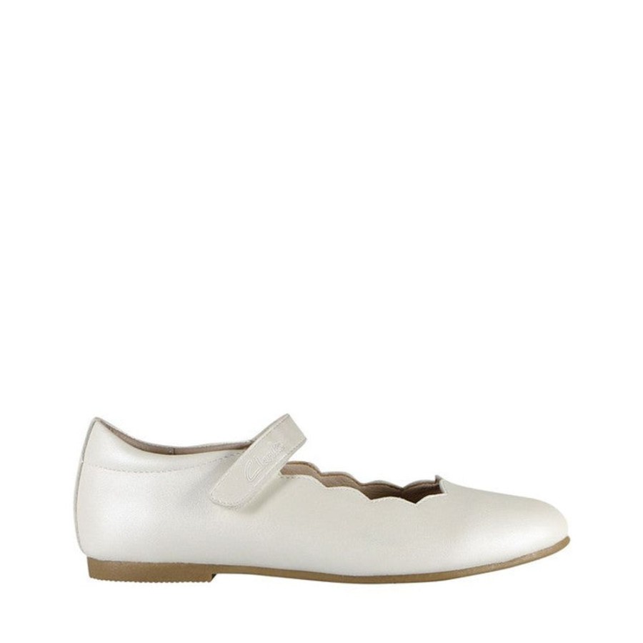 Children Clarks | Clarks Audrey Jnr E White Pearl