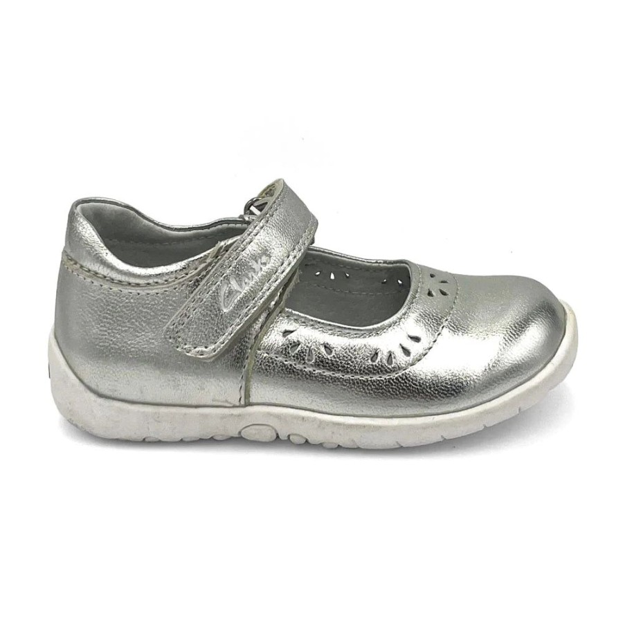 Children Clarks | Clarks Satin F Silver